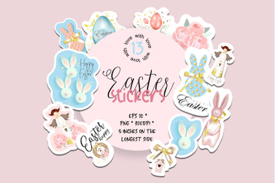 Easter stickers | 13 png&2F;jpeg&2F;eps