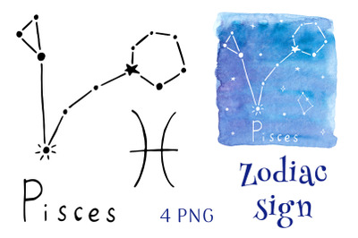Zodiac sign Pisces. PNG clipart