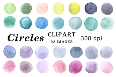 Watercolor Circles Clipart Fill Spot