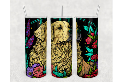 Golden Retriever Tumbler Wrap, Goldie Tumbler Sublimation Design