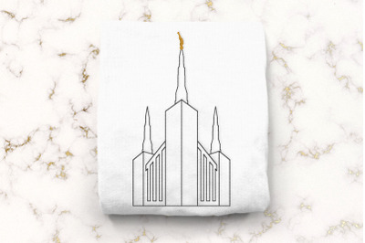 Linework LDS Portland Oregon Temple | Embroidery