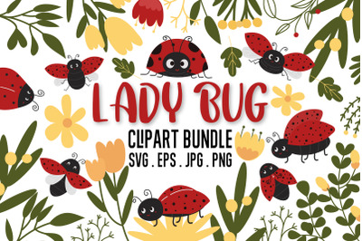 Lady Bug Clipart Bundle