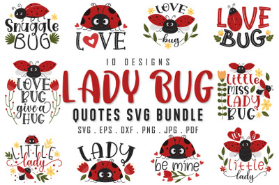 Lady Bug Quotes SVG Bundle