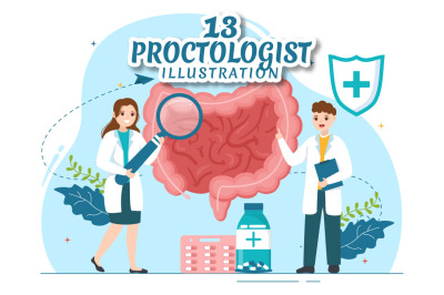 13 Proctologist or Colonoscopy Illustration