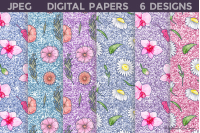 Glitter Digital Papers Bundle