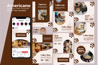 Americano Coffee - Instagram Post Template