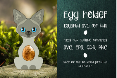 Siamese Cat | Easter Egg Holder Template