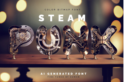 SteampunkAi - Color Bitmap Font
