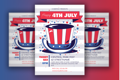 July 4 USA Hat Poster