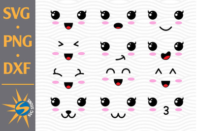 Kawaii Eyes SVG, PNG, DXF Digital Files Include