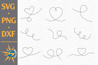 Dotted Lines SVG, PNG, DXF Digital Files Include