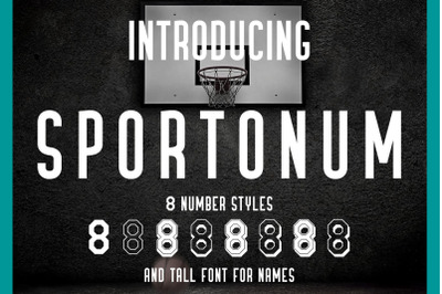 Sportonum - Sport Uniform Font and Numbers