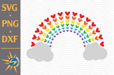 Heart Rainbow SVG, PNG, DXF Digital Files Include