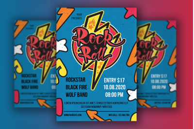 Rock &#039;n&#039; Roll Label Poster Template