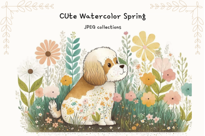 Cute Watercolor Spring Collections