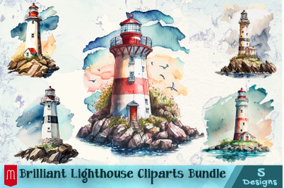 Brilliant Lighthouse Cliparts Bundle