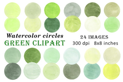 Watercolor Circles Green Clipart PNG