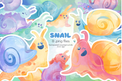 Snails Clipart - PNG Files