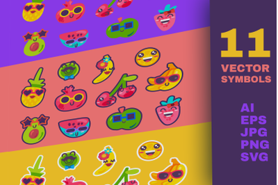 Summer Fruits Emoji Set