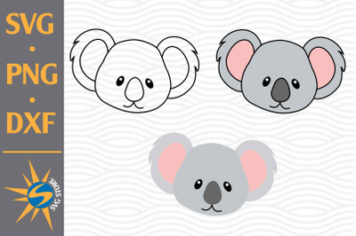 Koala Face SVG, PNG, DXF Digital Files Include