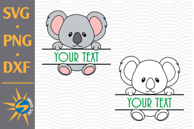 Split Koala SVG, PNG, DXF Digital Files Include