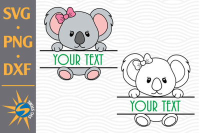 Split Koala SVG, PNG, DXF Digital Files Include