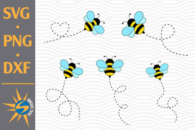 Bee Flying SVG, PNG, DXF Digital Files Include