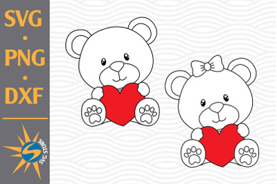 Teddy Bear Outline SVG, PNG, DXF Digital Files Include