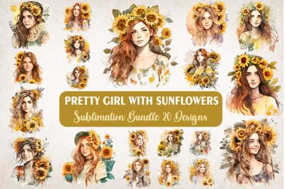 Pretty Girl &amp; Sunflowers Bundle