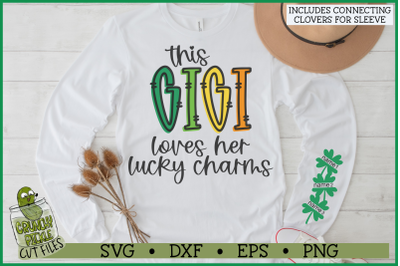 This Gigi Loves Her Lucky Charms on Sleeve SVG