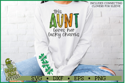 This Aunt Loves Her Lucky Charms on Sleeve SVG