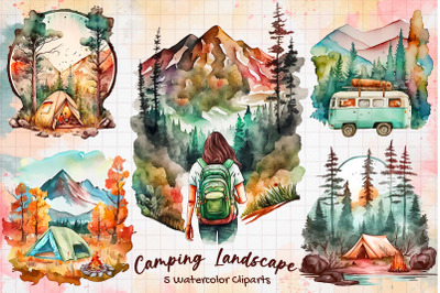 Camping Landscape Cliparts Bundle