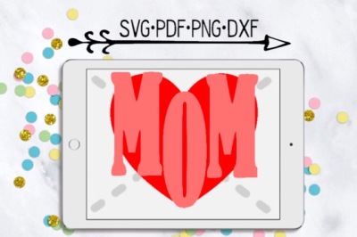 Mom Heart Cutting Design 
