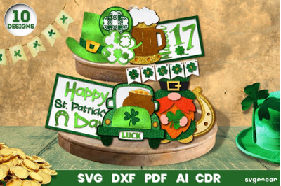 St Patrick&#039;s Day Tiered Tray SVG | Laser Cut File