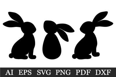 Bunny silhouette. Bunny SVG. Easter Bunny sublimation