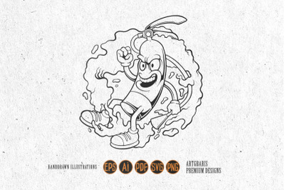 Cool fire extinguisher smoke effect logo illustrations monochrome