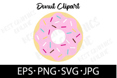Donut sprinkles EPS SVG PNG JPG FILE Donut Vector Graphic