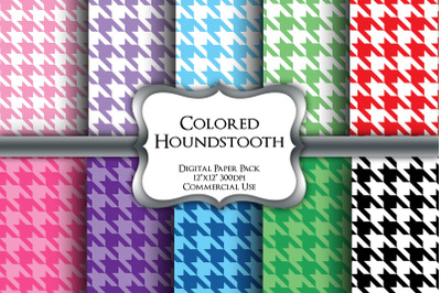 Colored Houndstooth Digital Paper Pack