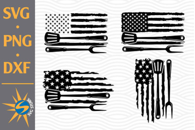 BBQ US Flag SVG, PNG, DXF Digital Files Include