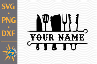 Split BBQ Tools SVG, PNG, DXF Digital Files Include