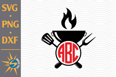 BBQ Tools Monogram SVG, PNG, DXF Digital Files Include