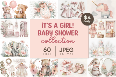Its A Girl Baby Shower Collection