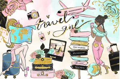 Travel Girl Clip Art