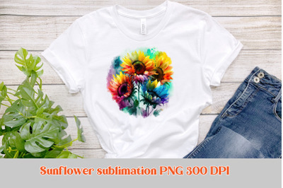 Rainbow sunflower sublimation | Sunflower t shirt design