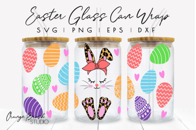 Easter Bunny Svg 16 oz Glass Can Wrap Libbey Wrap Svg