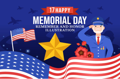 17 Memorial Day Vector Illustration