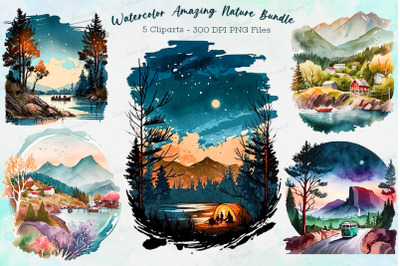 Watercolor Amazing Nature Bundle