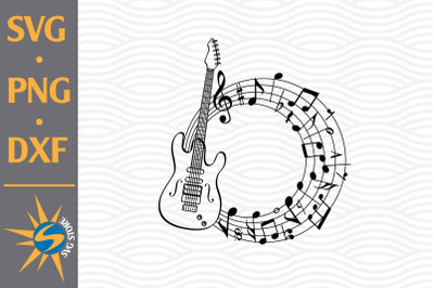 Guitar Circle Music SVG&2C; PNG&2C; DXF Digital Files Include