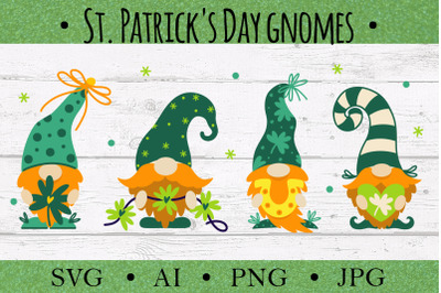 St. Patrick&#039;s Day gnomes SVG, set of cute funny dwarves