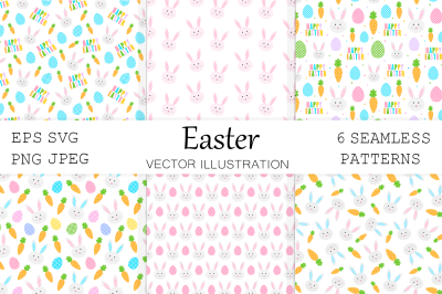 Easter pattern. Bunny pattern. Easter SVG. Easter background